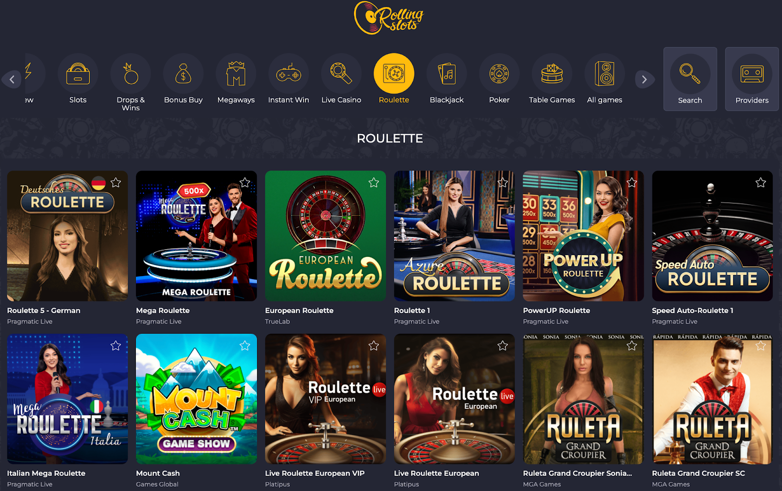 Rolling Slots Casino Roulette Games