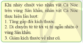 BÀI 6. TẠO CHƯƠNG TRÌNH CÓ NHÂN VẬT THAY ĐỔI KÍCH THƯỚC, MÀU SẮC