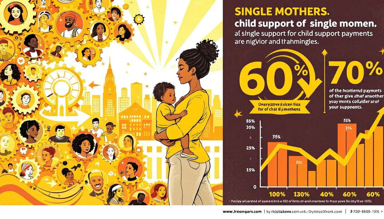 An infographic illustrating the concept of child support payments and their importance for single parents.