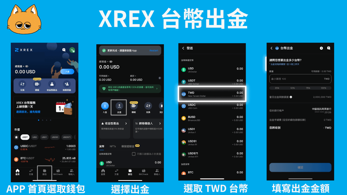 2024 最新｜XREX 交易所出金入金方法教學：詳細圖解、手續費、額度懶人包