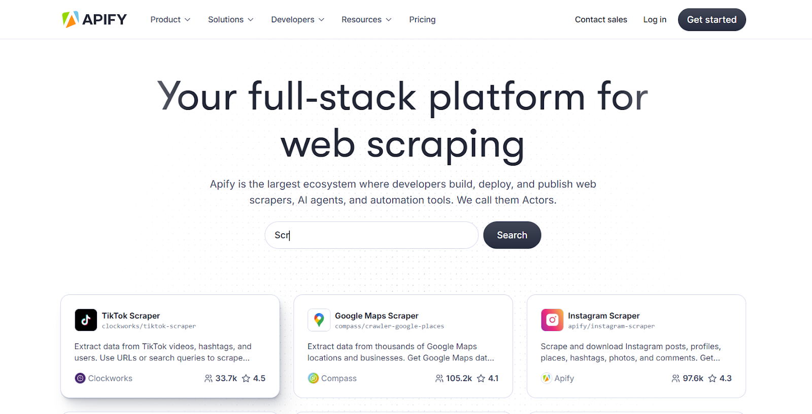 Apify website