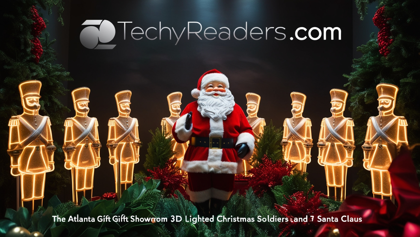 Atlanta Gift Showroom 3D Lighted Christmas Soldiers and Santa Claus