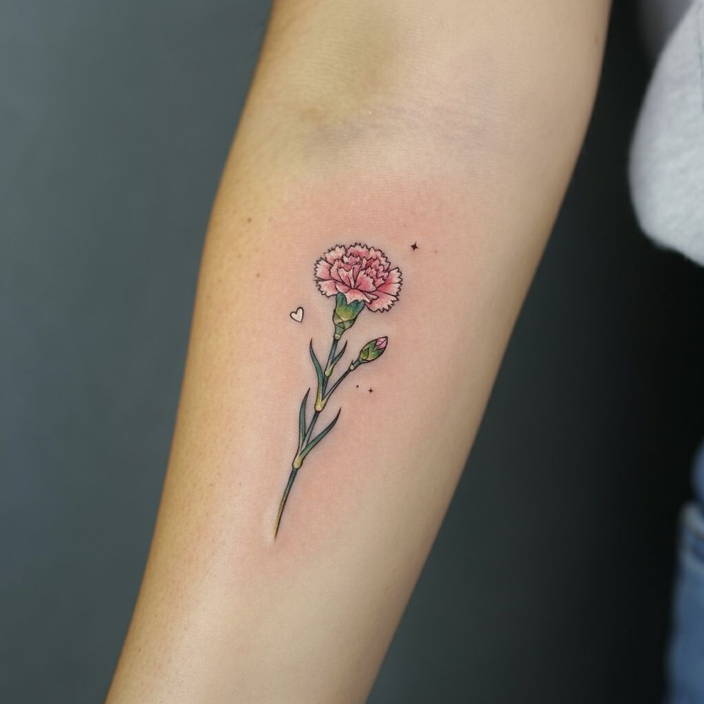 Carnation Tattoo Small and Minimalist
