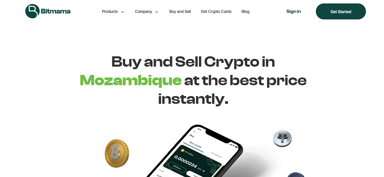 Bitmama Mozambique page