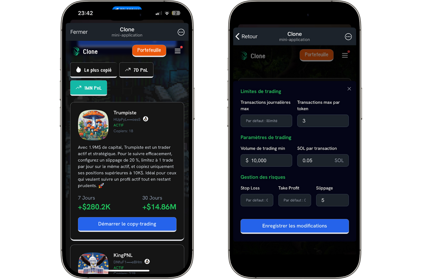 Copy trading Clone