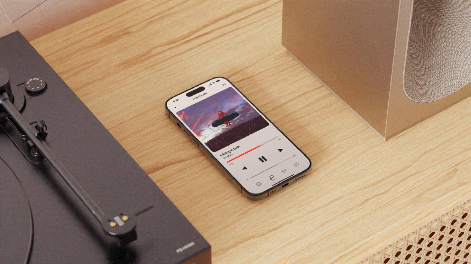 Image from the Inverse App Design: Seamless UX for Audio Ecosystem article on Abduzeedo
