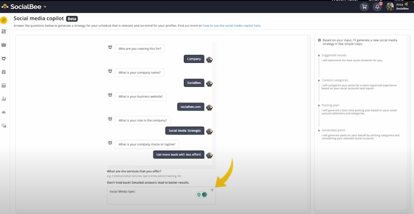 socialbee product screenshot