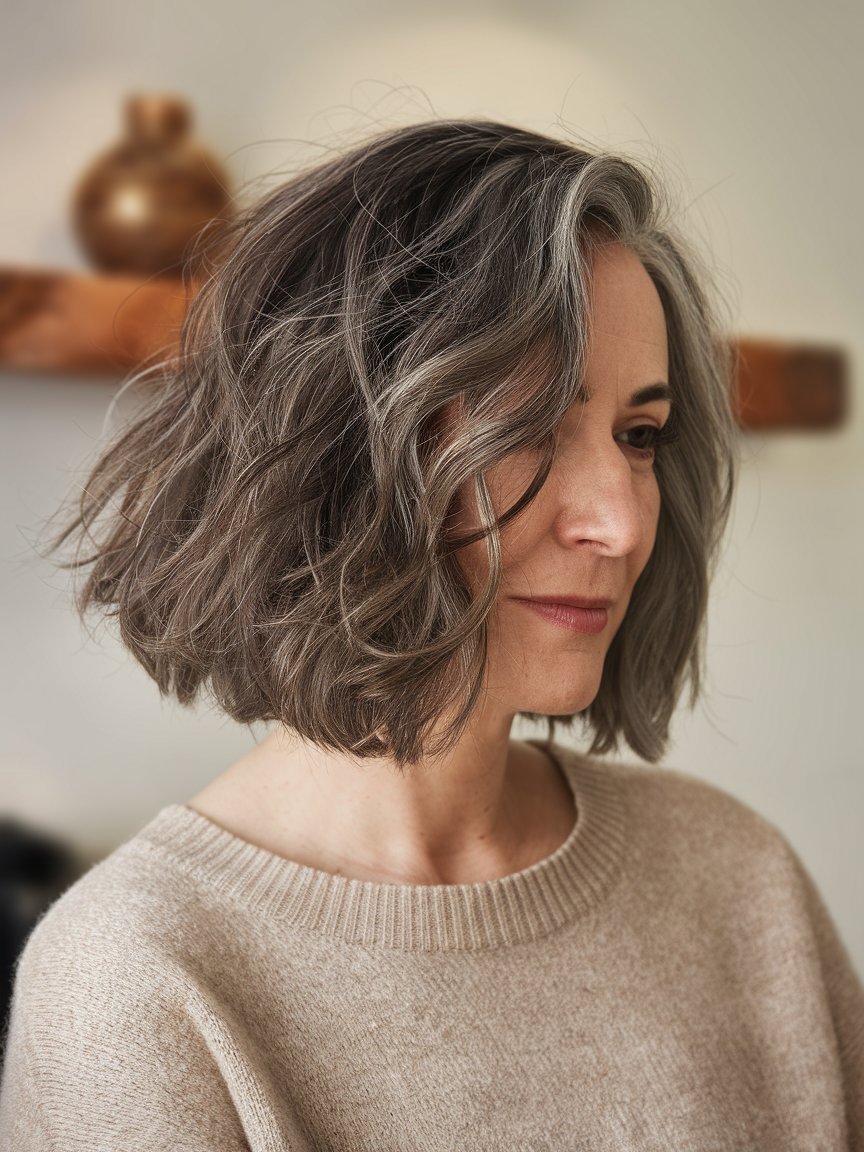 19. Textured Wavy Bob