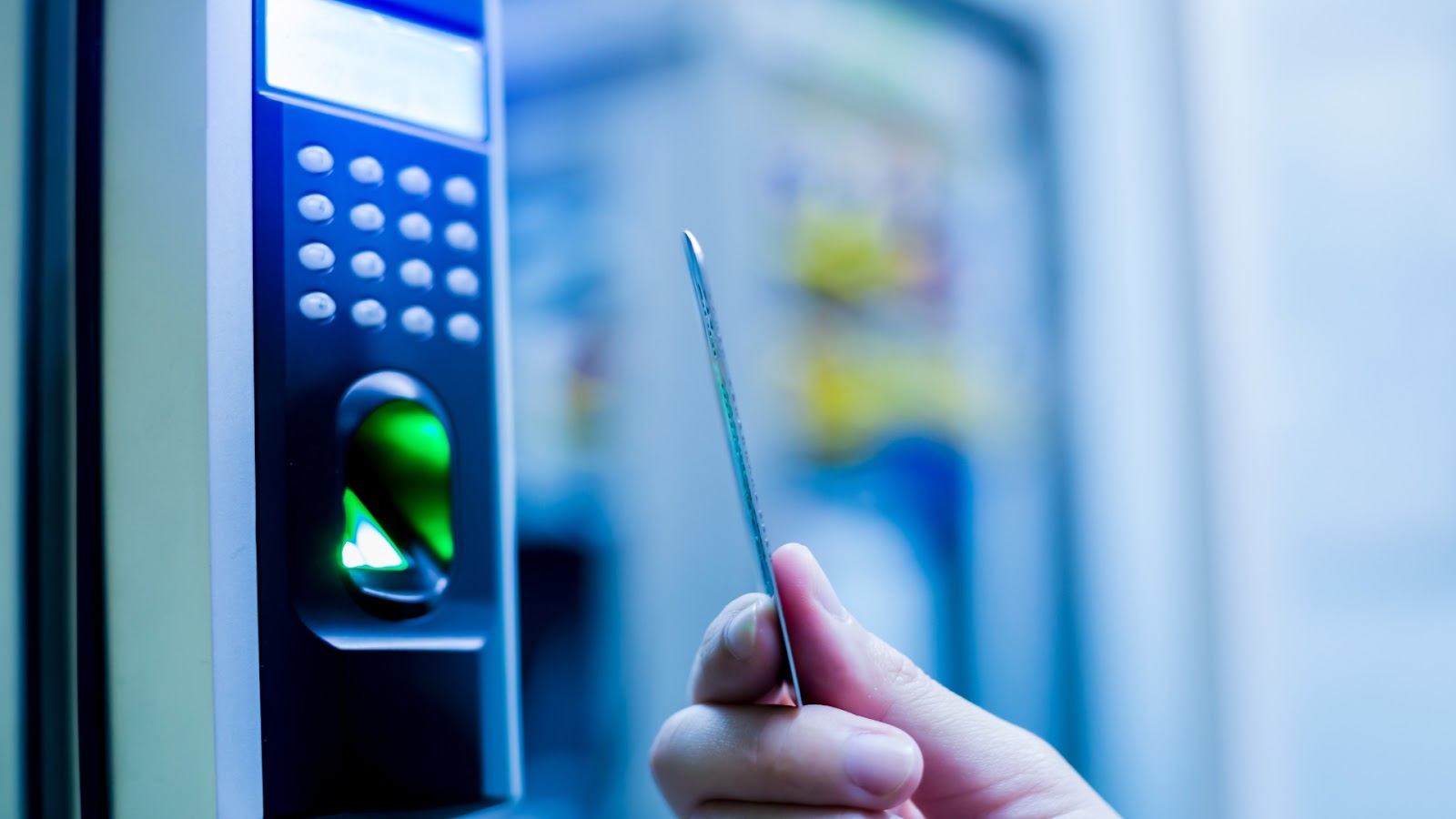 A door access control system installed in a business setup