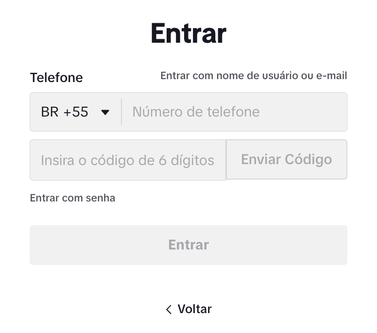 Como recuperar conta do TikTok por número de telefone