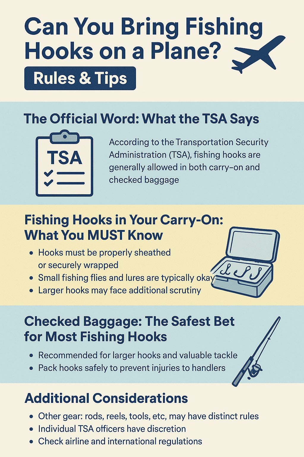 Can You Bring Fishing Hooks on a Plane? Rules & Tips (Infographics)