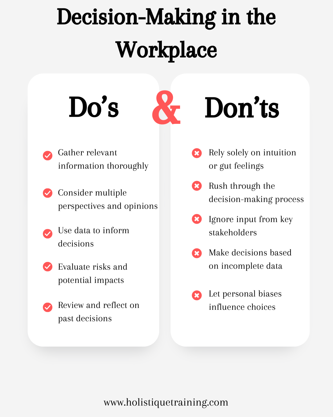 Do's & Don'ts of Decision Making in the Workplace