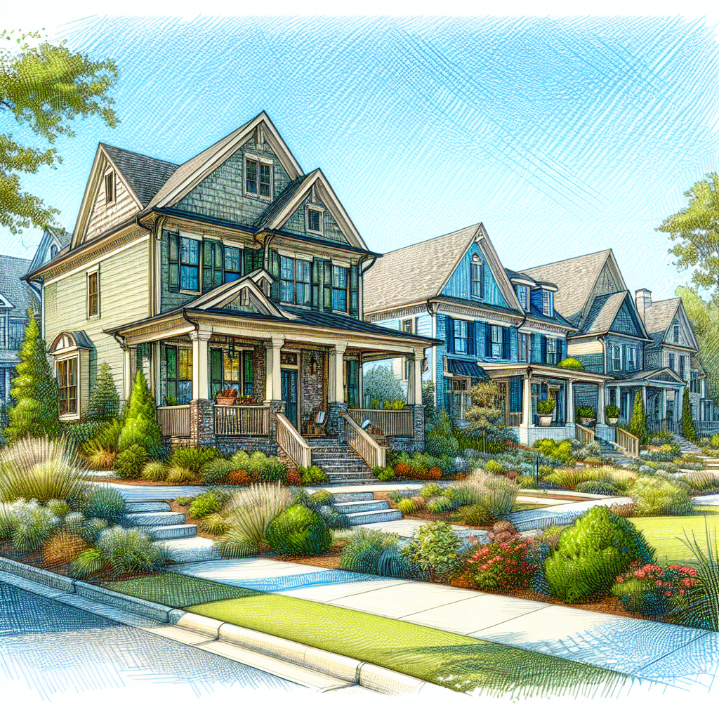 Rendering of new construction homes in a brand new community in an Atlanta suburb