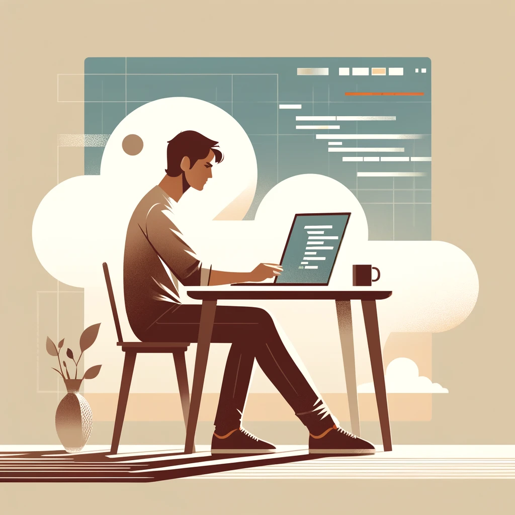 Person trying to create web apps illustration