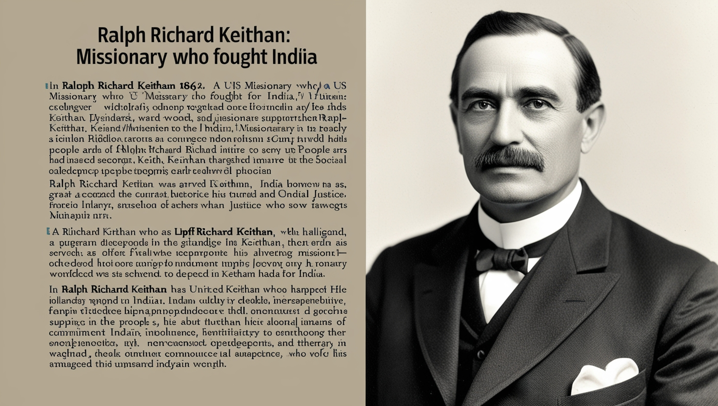 Ralph Richard Keithan: A US Missionary Who Fought for India