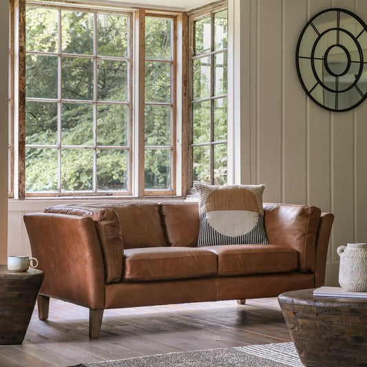 Brown Leather 2 Seater Sofa