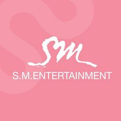 This contains an image of  Sm entertainment logo shown on a pink background with white letters and swirls