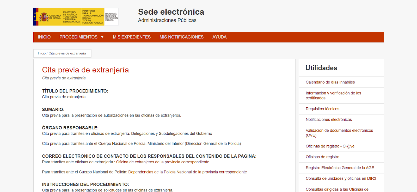 Solicitar cita para la toma de huellas