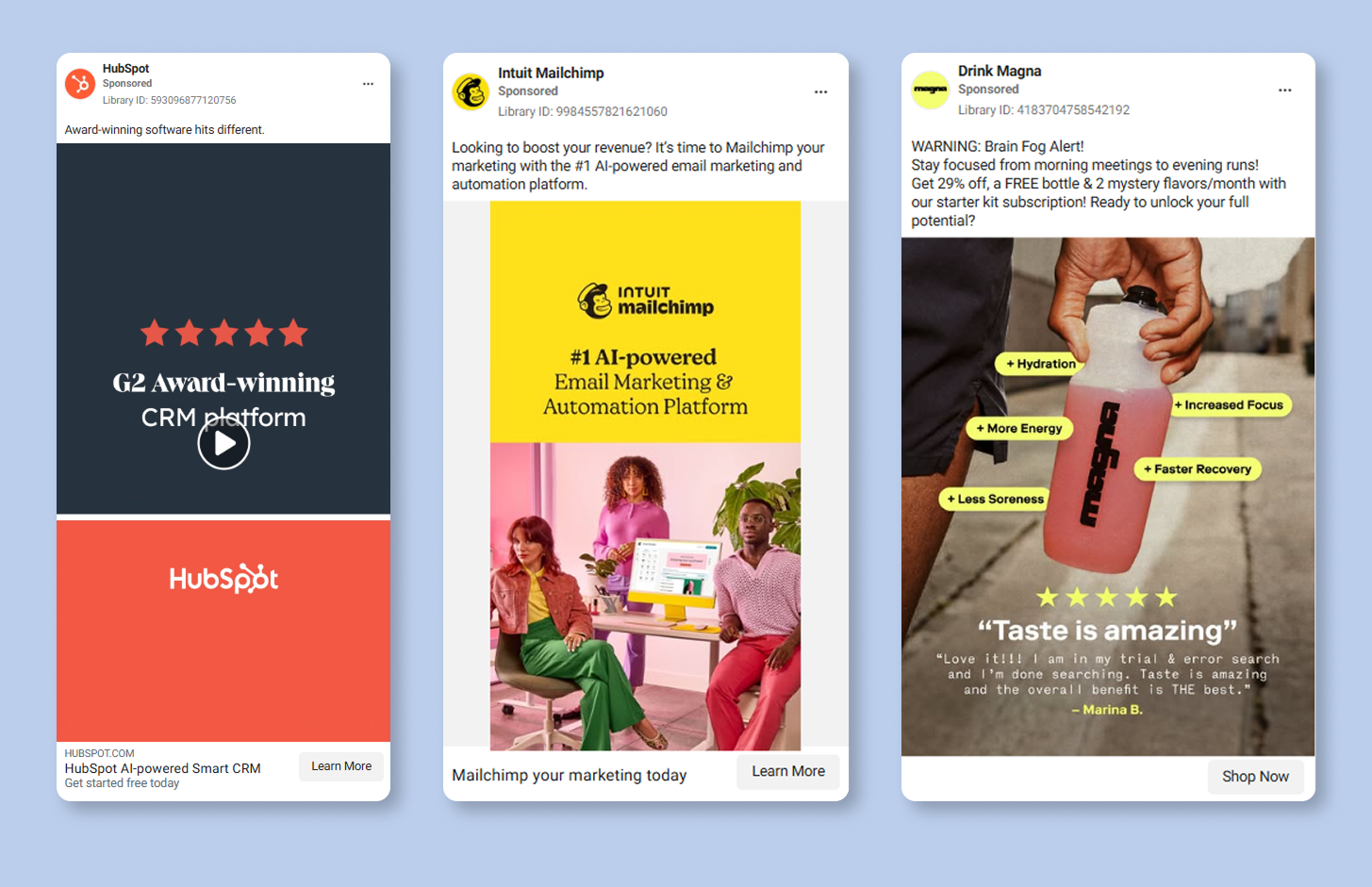 Examples of Facebook ads with social proof