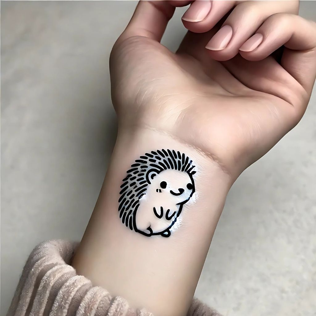 Origami Hedgehog Tattoo
