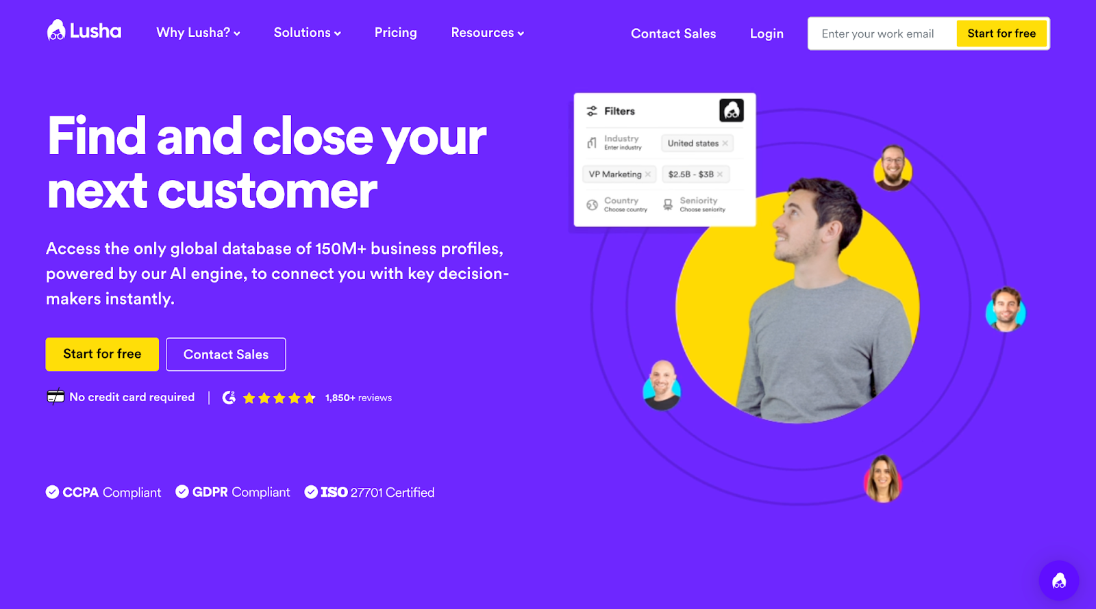 Lusha Landing Page