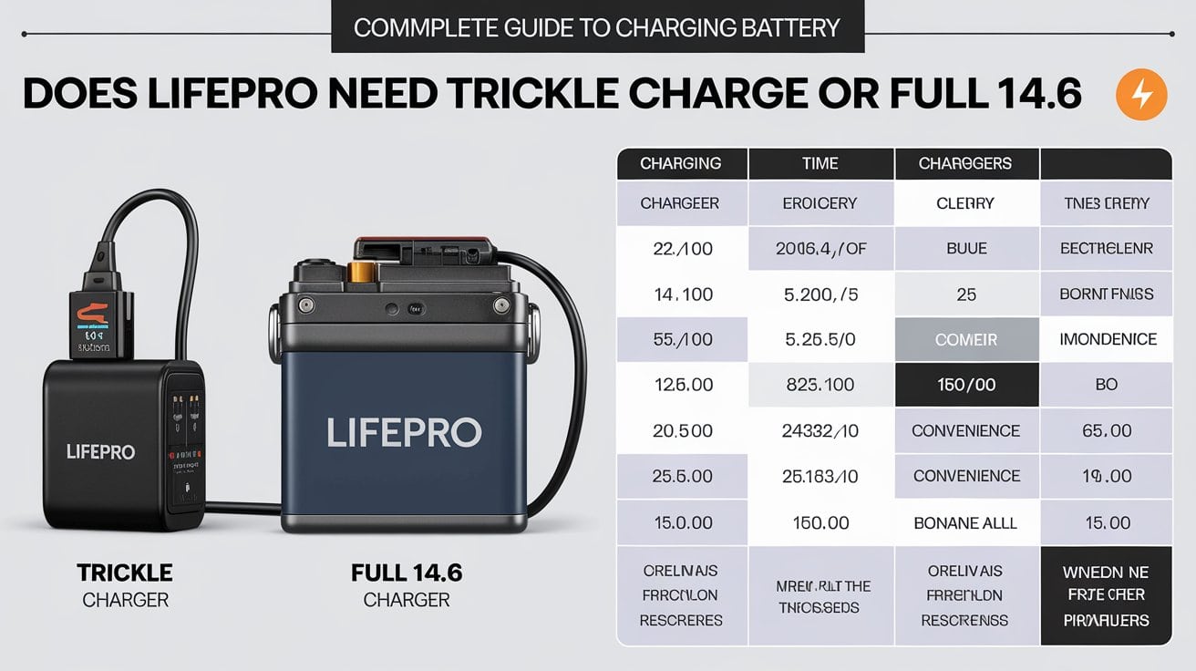 Does Lifepro Need Trickle Charge or Full 14.6