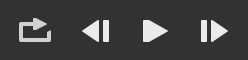 Icons for looping, skipping backward, playing, and skipping forward