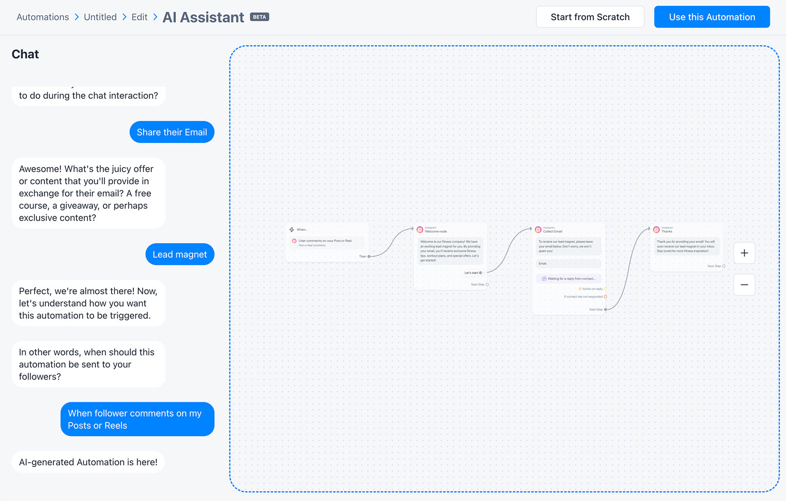 AI Flow Builder Assistant in Manychat