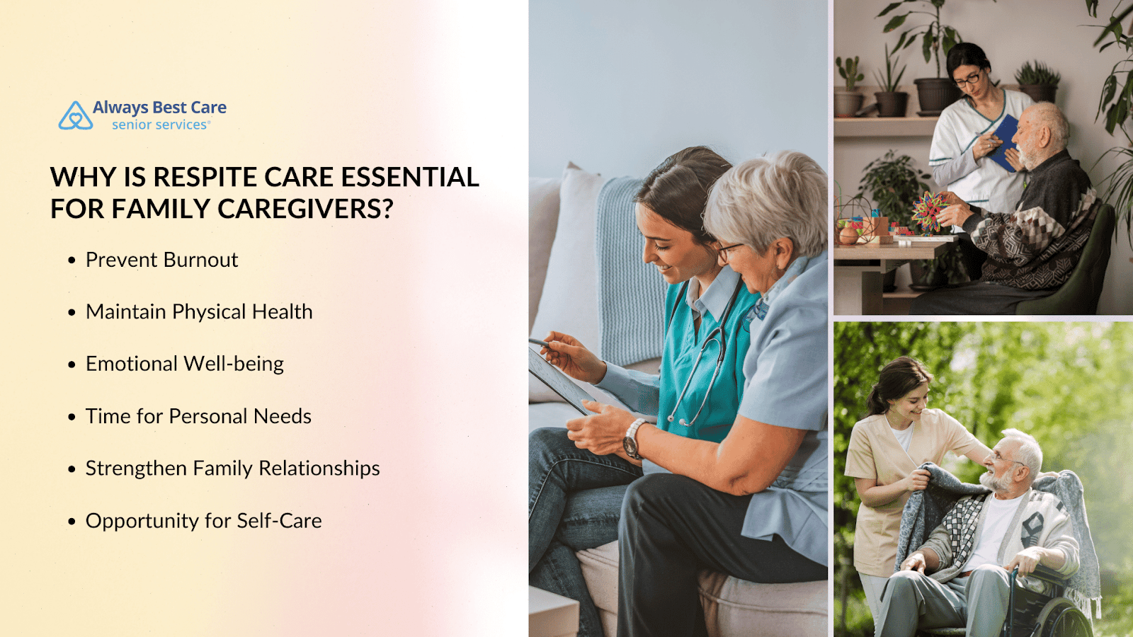 This infographic details the six reasons why respite care is essential for family caregivers.