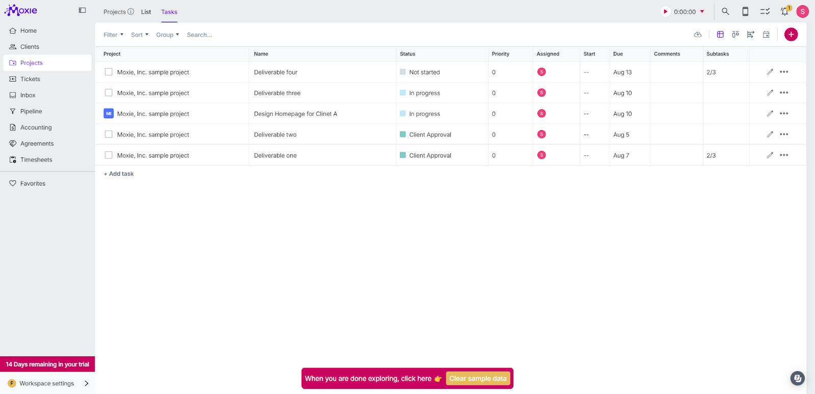 Moxie Project management