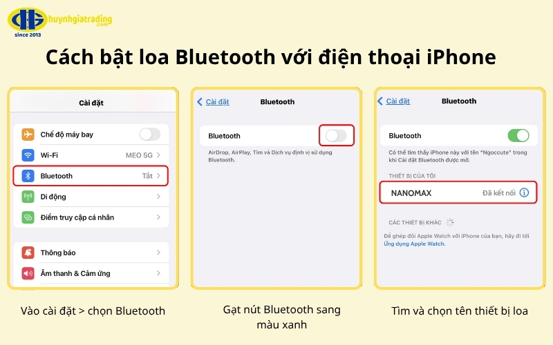 Cách kết nối loa Bluetooth với điện thoại iPhone