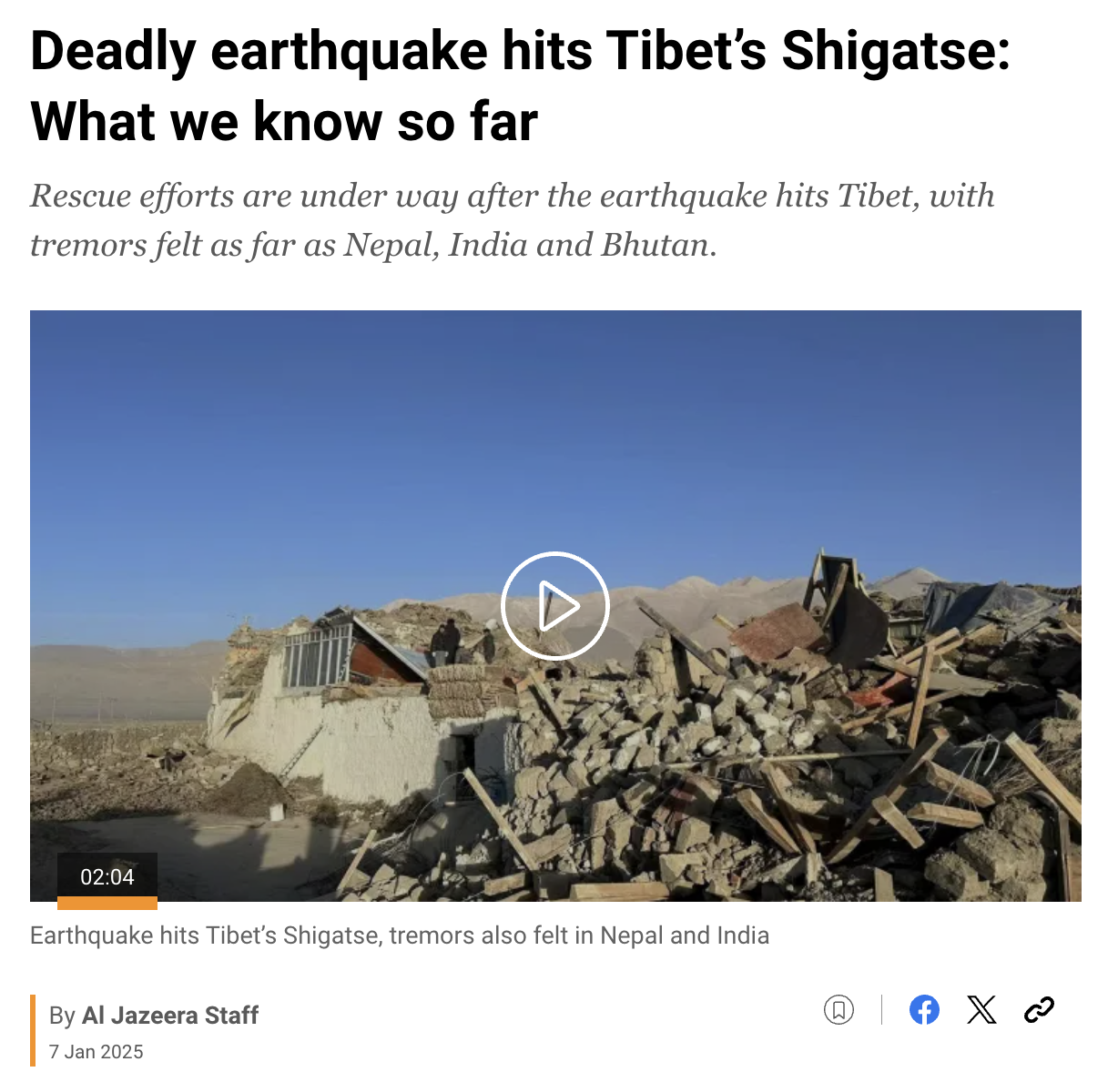 Tibet Earthquake