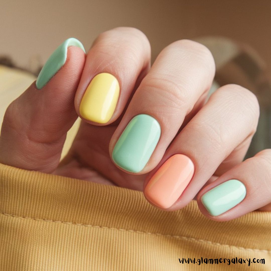 Classy Vacation Nails having Summer Sorbet Delight
