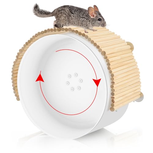 Geelin Chinchilla Running Wheel Fence, Chinchilla Natural Birch Wood Flexible Platform Toy, Climbing Toys for Guinea Pig Rabbit Hamsters Gerbils Rat and Other Small Animals Cage Accessories