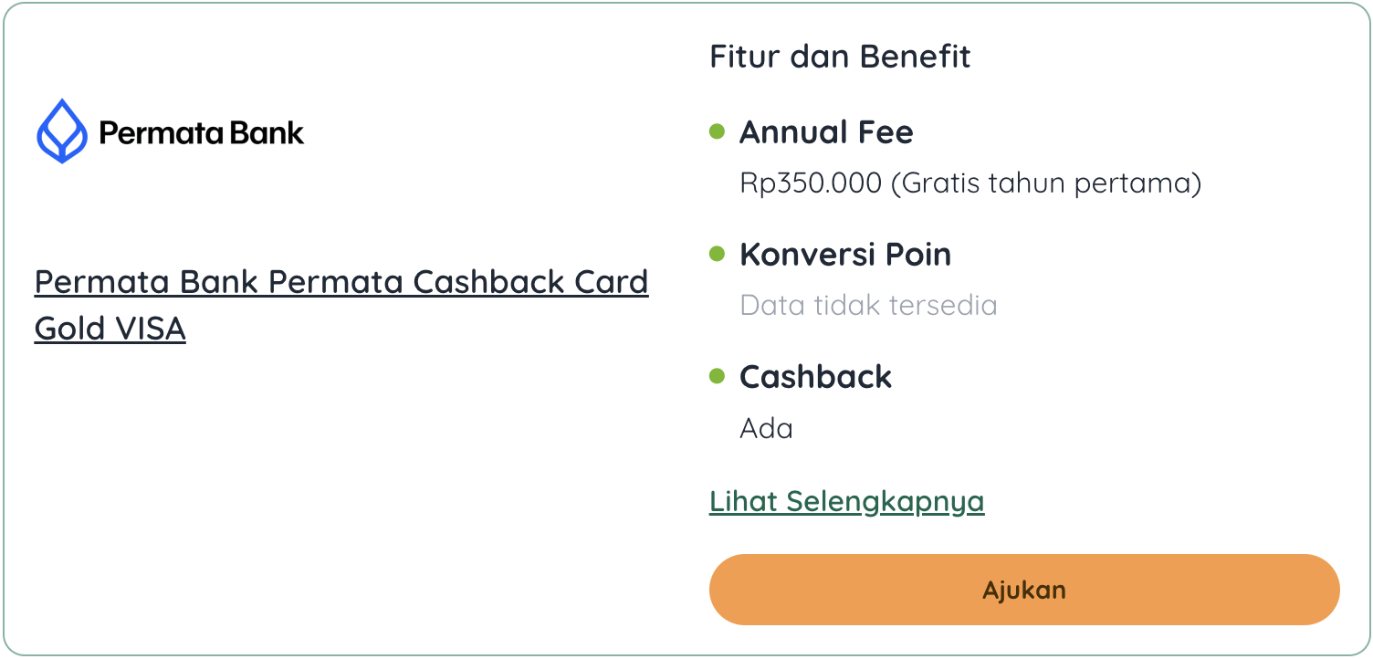 Ringkasan Kartu Kredit Permata Cashback Card Gold Visa (Tuwaga)