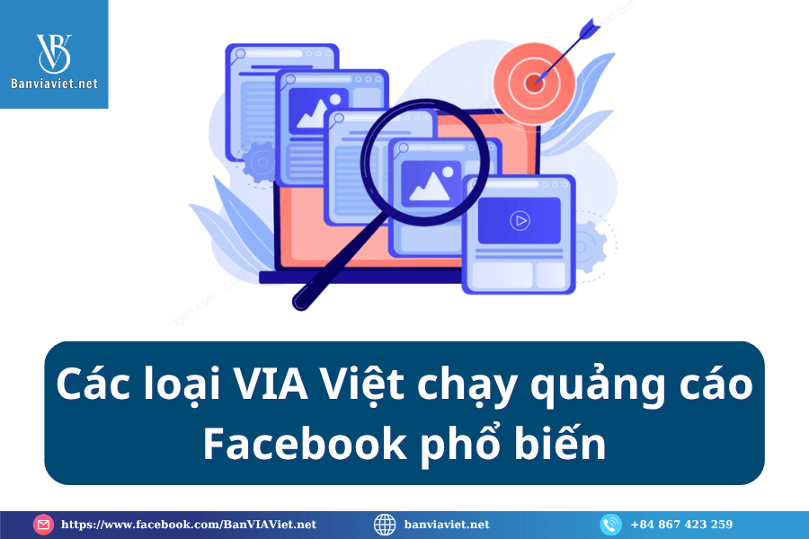 Các loại VIA Việt chạy quảng cáo Facebook phổ biến