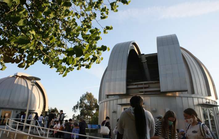 People lining up at Chabot Space & Science Center.