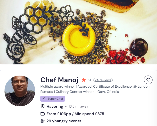 Chef Manoj’s breakfast catering London