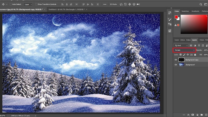 Cách tạo tuyết trong Photoshop