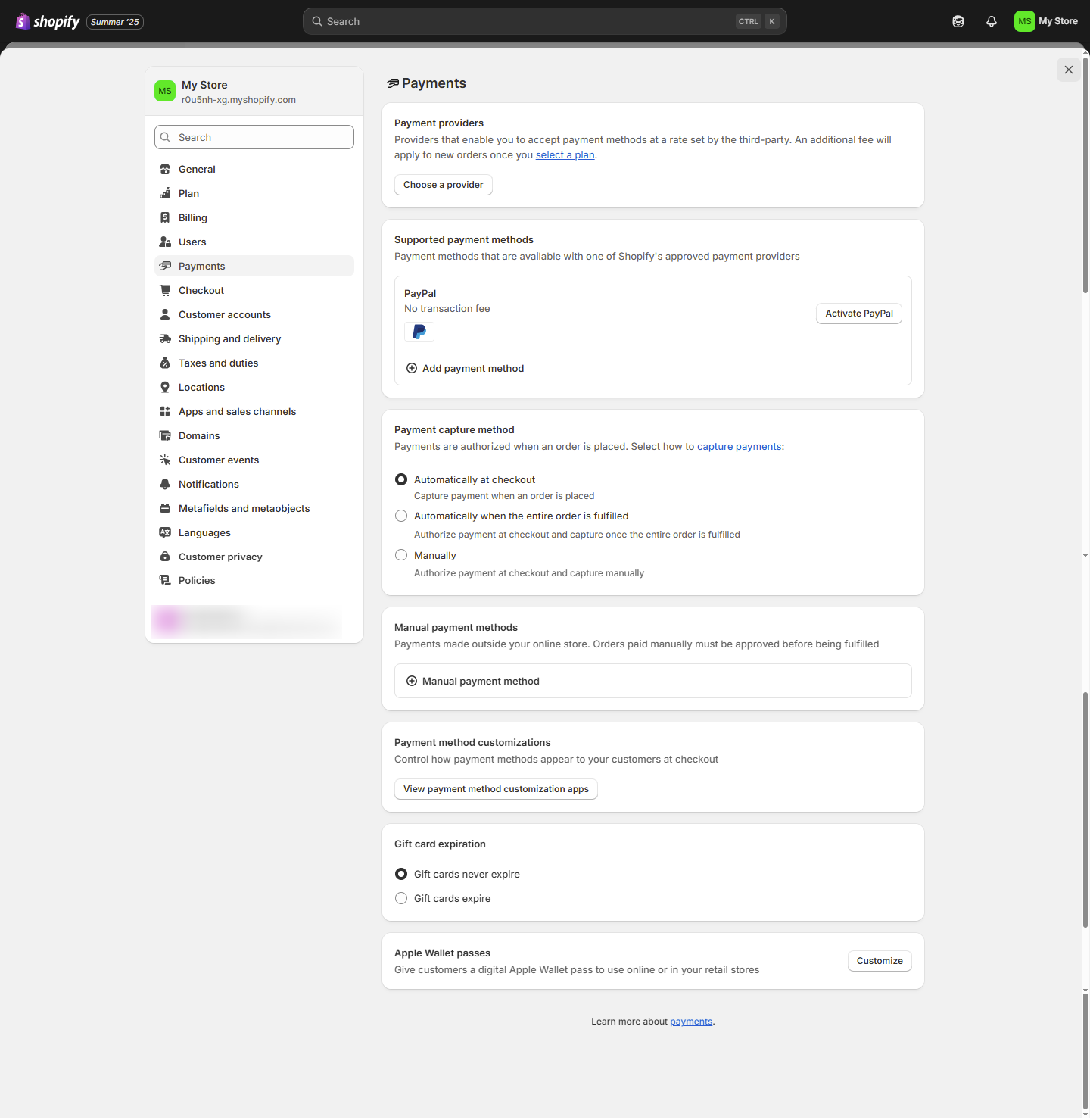 setup payments
