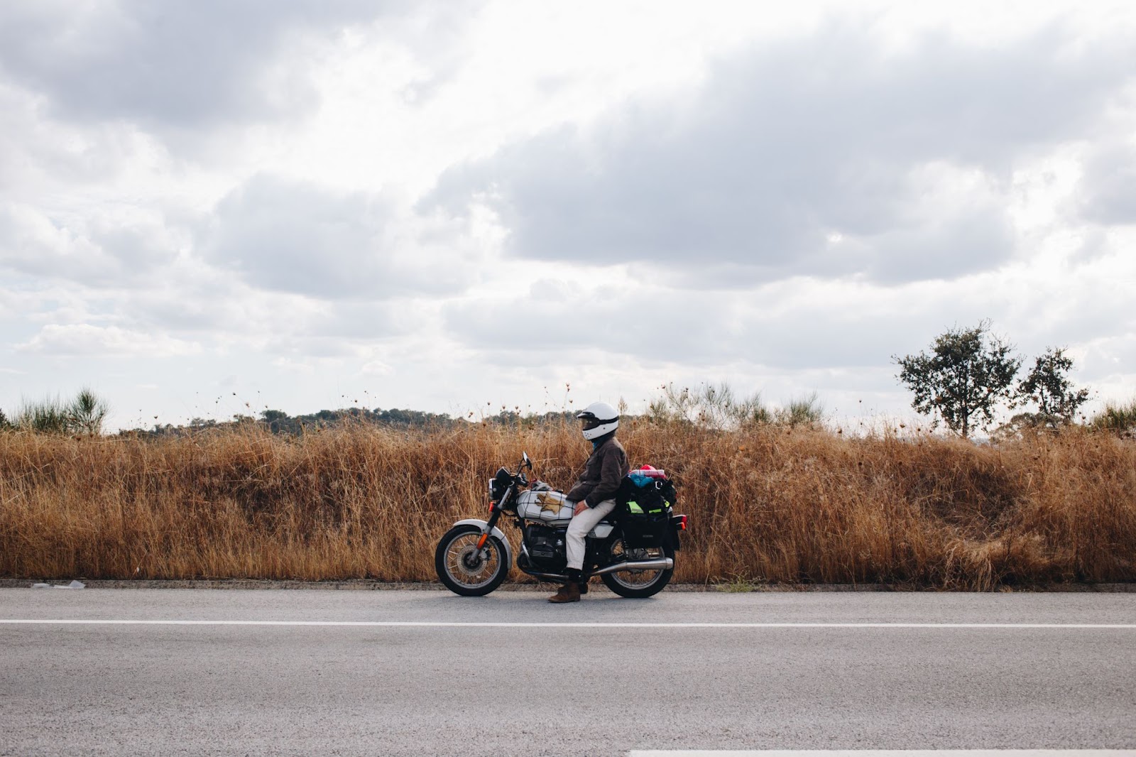 Rider on motorcycle during long-distance ride for Iron Butt challenge