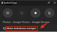 Meine Aufnahmen anzeigen