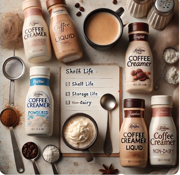 a group of different types of coffee creamer