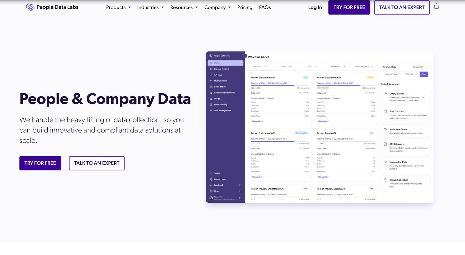 People Data Labs Landing Page