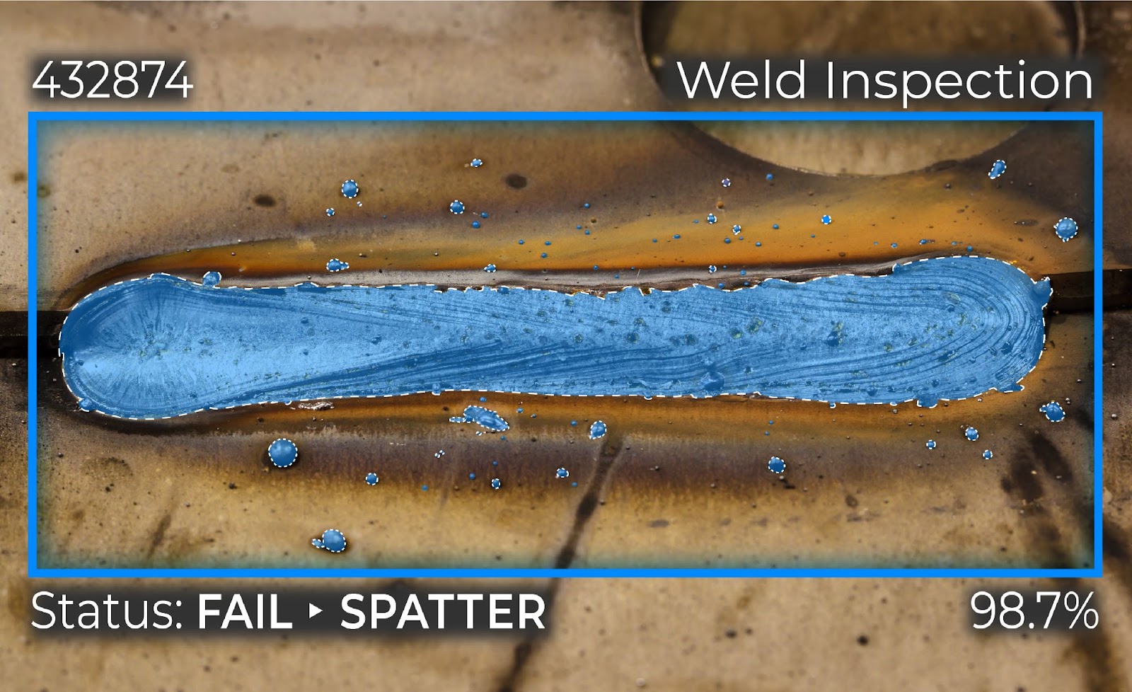 Matroid actively analyzing a Weld with Spatter