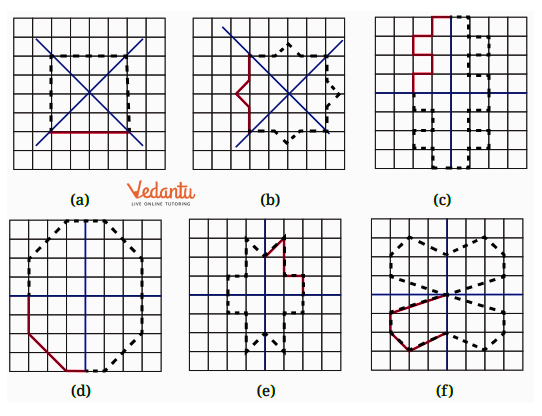 complete the shape in the dotted lines