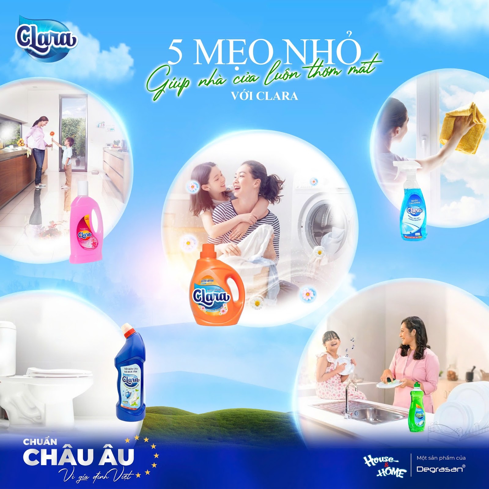 Bộ sản phẩm Clara Châu Âu - trợ thủ đắc lực cho việc dọn nhà