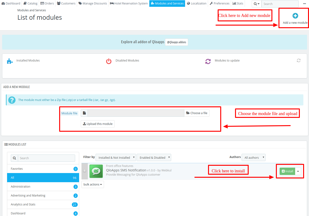 upload module