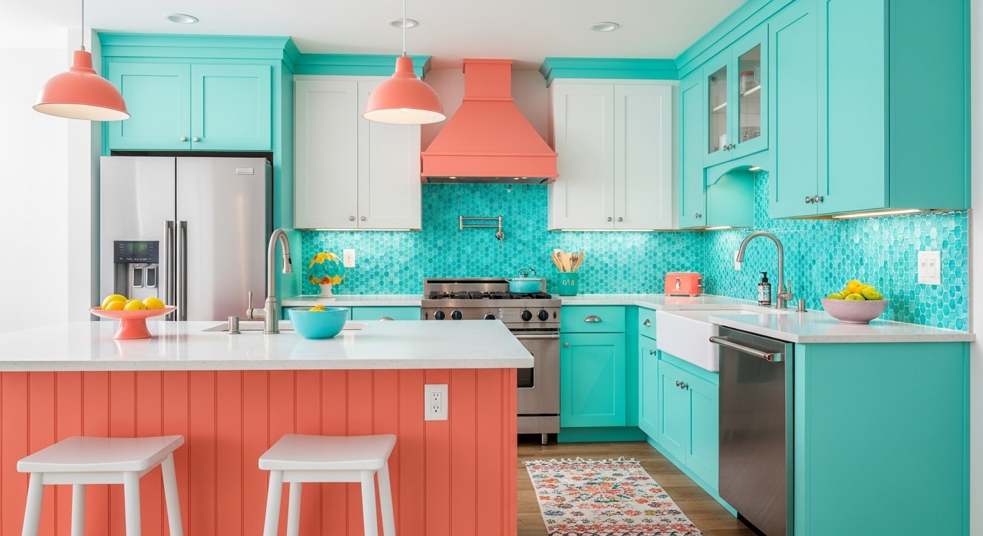 Turquoise and Coral Fun