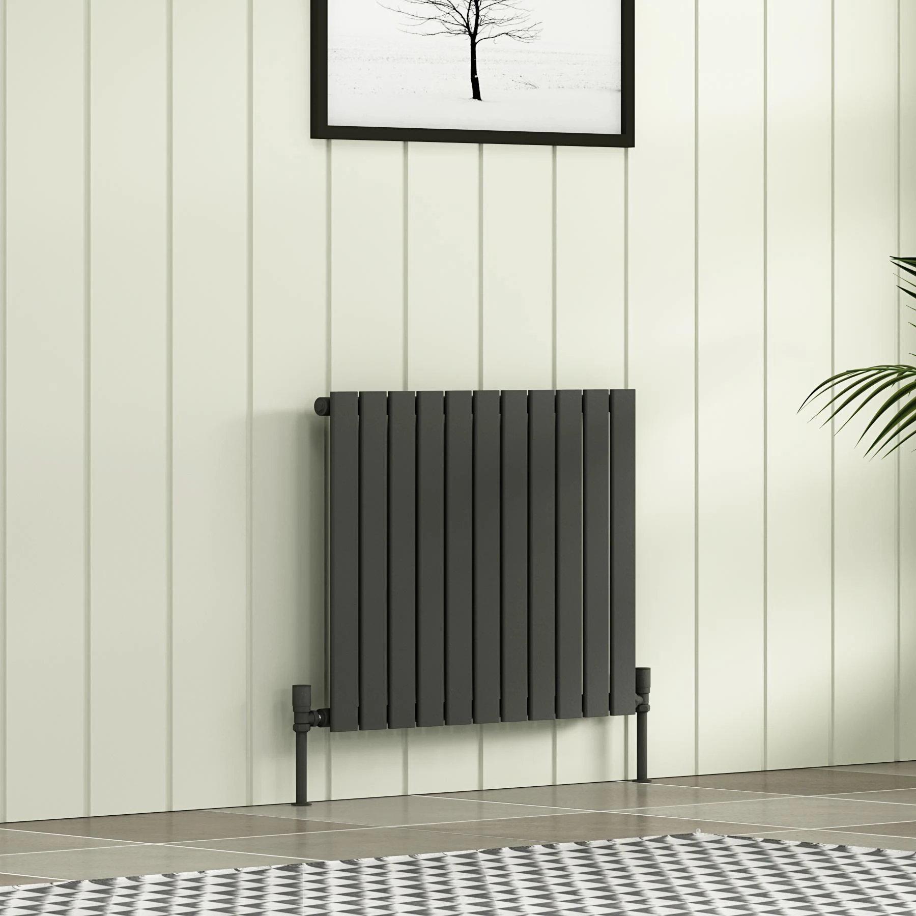 black bathroom radiator